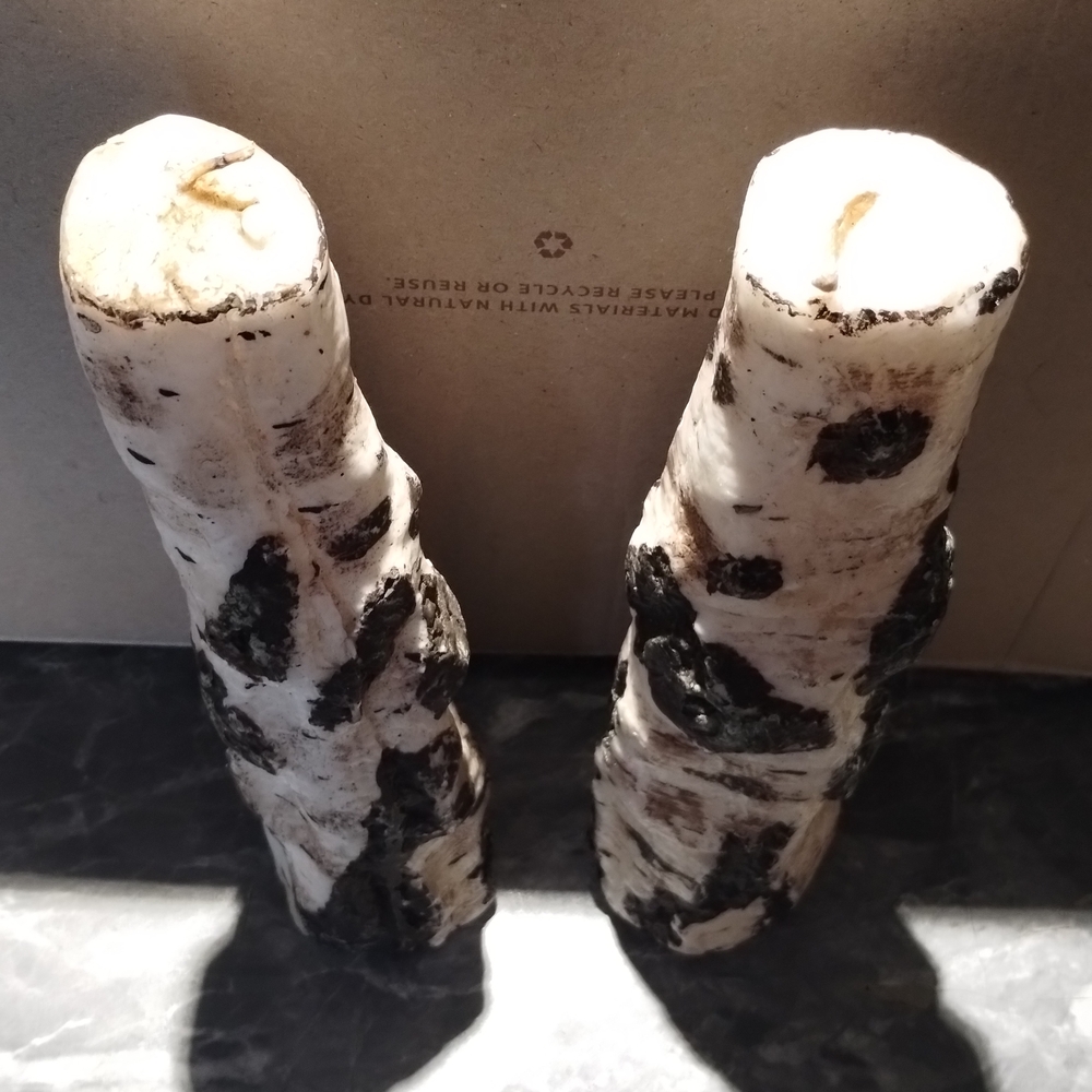Natural Birch Wood Candle Holders